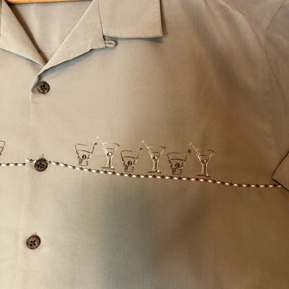 Island Republic Men's Button-down Short Sleeve Shirt, Green Size 2XL - Picture 3 of 8